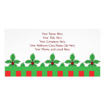 Holly Fleur de lis Personalized Photo Card