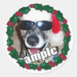 Holly Frame for your Christmas Photo! Round Stickers