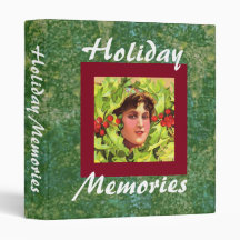 Holly Girl Button 3 Ring Binders