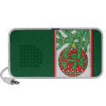 Holly Glass Ball Ornament on Christmas Tree Mp3 Speaker