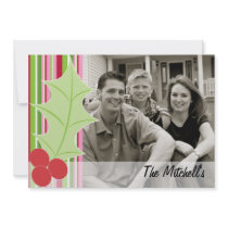Holly Holiday Photo Card Custom Invites