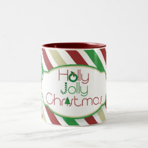 Holly Jolly Christmas mug - red inside
