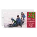 Holly Jolly Christmas Photocards (Burgandy) Photo Card Template
