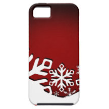 Holly Jolly Christmas Snowflakes red iPhone 5 Covers