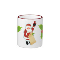 Holly Jolly Coal Christmas mugs