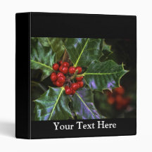 Holly Leaves and Berries Binder