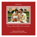 Holly red christmas holiday photo greeting card custom invitation