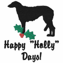 Holly Scottish Deerhound Embroidered Zip Hoodie