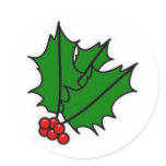 holly round sticker