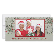 Holly Swirl Photo Card