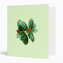 Holly With Berries Vinyl Binder