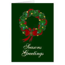 Holly Wreath Christmas Card