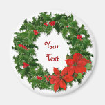 Holly Wreath Traditions Refrigerator Magnet