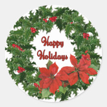 Holly Wreath Traditions Stickers