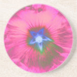 Hollyhock Flower Pink Velvet  Coasters