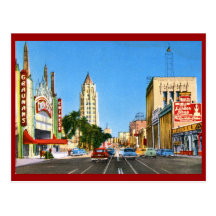 Hollywood Boulevard, Los Angeles Vintage Post Card