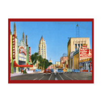 Hollywood Boulevard, Los Angeles Vintage Post Card