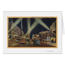 Hollywood, CANight View of Hollywood Blvd. Greeting Cards