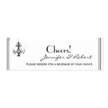 Hollywood Glamour Chandelier Wedding Drink Tickets Business Cards