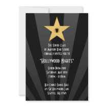 Hollywood Nights Gold Star Prom Formal Invitation