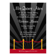 Hollywood Red Carpet Quinceanera Party Announcements