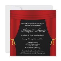 Hollywood Red Curtain Bat Mitzvah Announcement