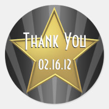 Hollywood Star Thank You Sticker