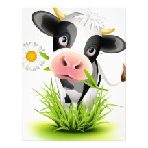 Holstein cow in grass letterhead template