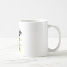 Holstein cow in grass mug