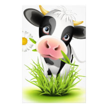 Holstein cow in grass stationery design