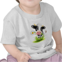 Holstein cow in grass t-shirt