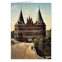 Holstengate, Lubeck, Germany classic Photochrom Greeting Cards