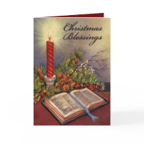 Holy Bible Christian Christmas Card w/Verse
