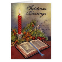 Holy Bible Christian Christmas Card w/Verse