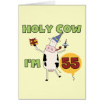 Holy Cow I'm 55 Birthday Tshirts and Gifts Card