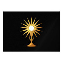 Holy Eucharist in golden Monstrance Invitations