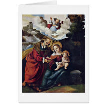 Holy Family In A Landscape By Mazzolino Ludovico Card
