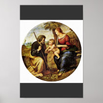 Holy Family Under A Palm Tree Tondo By Raffael Posters