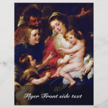 Holy Family With Elisabeth And John By Rubens Full Color Flyer