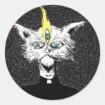 Holy Priest Cat Round Stickers