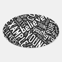 Holy Spirit Gear - Black circle white text Oval Sticker