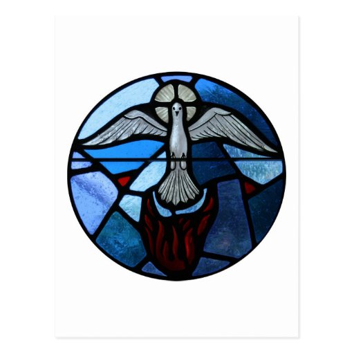 Holy Spirit Stained Glass Art Postcards