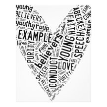 Holy Spirit Wear - Black text on white heart Letterhead Template