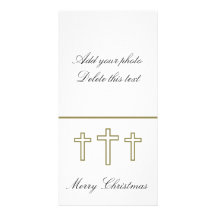 Holy Trinity Three Crosses Christmas Photo Card
