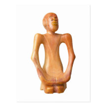 Holzfigur wooden figurine postkarte