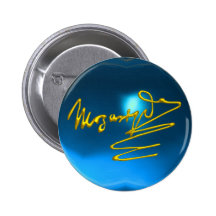 HOMAGE TO MOZART,blue sapphire Pinback Button