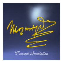 HOMAGE TO MOZART, GOLD  BLUE CONCERT PERSONALIZED ANNOUNCEMENTS