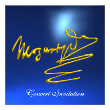 HOMAGE TO MOZART, GOLD  BLUE CONCERT CUSTOM INVITATION