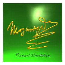 HOMAGE TO MOZART, GOLD  GREEN CONCERT CUSTOM INVITE
