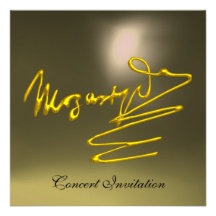 HOMAGE TO MOZART, GOLD  GREY CONCERT INVITATIONS